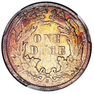 image for: 1870-S 10c PCGS VF25