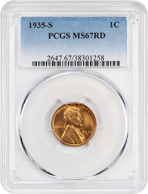 image for: 1935-S 1c PCGS MS67 RD