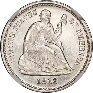 image for: 1863 H10c NGC MS62