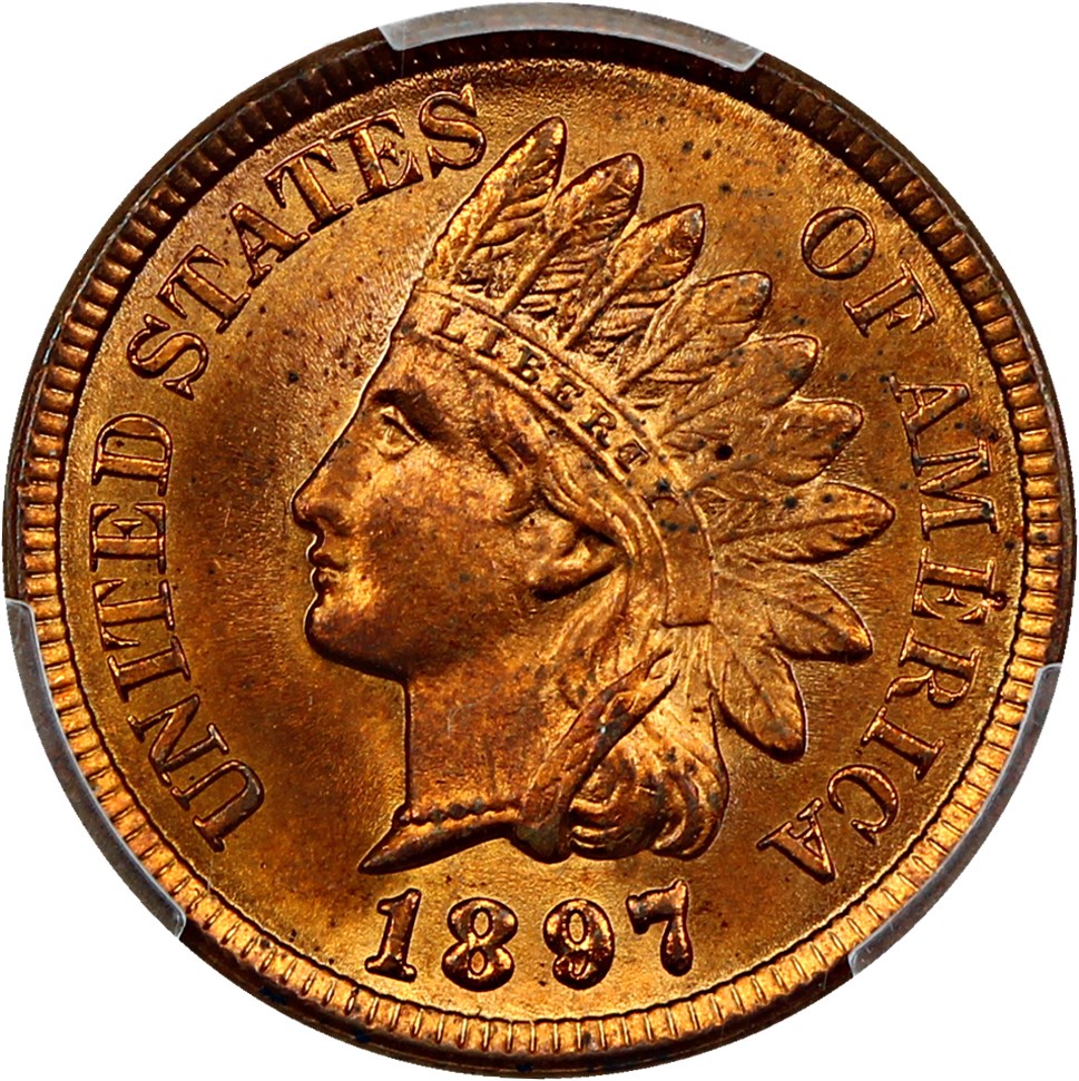 image for: 1897 1c PCGS/CAC MS64 RD