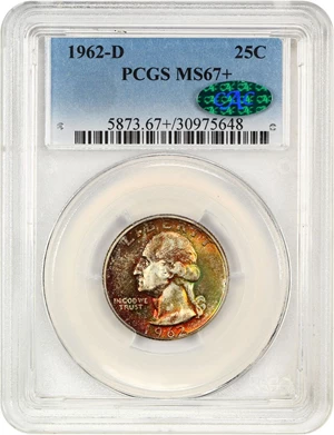 image for: 1962-D 25c PCGS/CAC MS67+