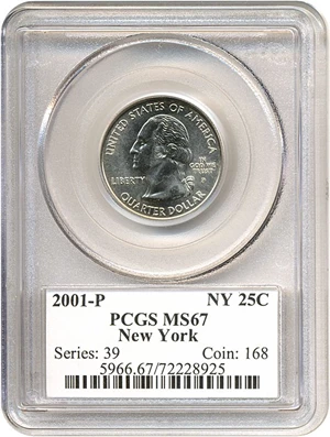 image for: 2001-P 25c New York PCGS MS67