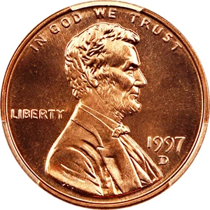 image for: 1997-D 1c PCGS MS68 RD