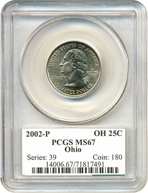 image for: 2002-P 25c Ohio PCGS MS67