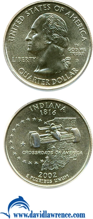image for: 2002-D 25c Indiana PCGS MS67