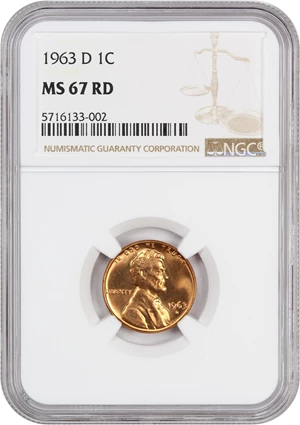 image for: 1963-D 1c NGC MS67 RD