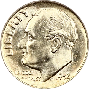 image for: 1952-D 10c PCGS MS66 FB