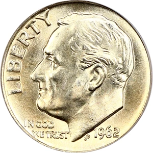image for: 1962-D 10c PCGS MS66 FB