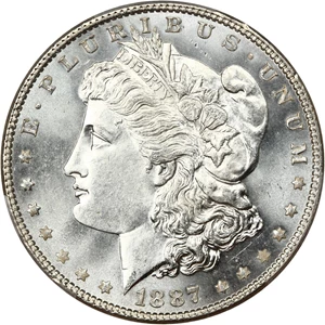 image for: 1887/6 $1 PCGS MS66