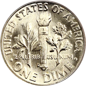 image for: 1960-D 10c PCGS MS66