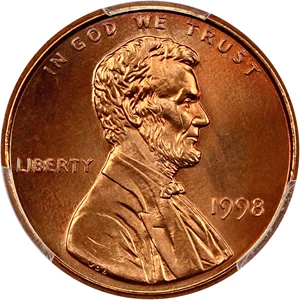 image for: 1998 1c PCGS MS68 RD