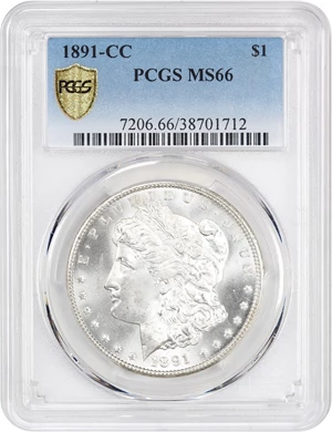 image for: 1891-CC $1 PCGS MS66