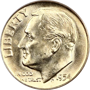 image for: 1954-D 10c PCGS MS66