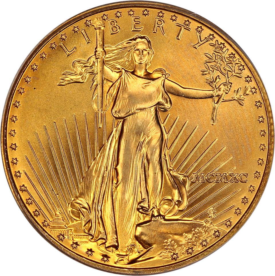 image for: 1990 Gold Eagle $25 PCGS MS69