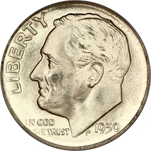 image for: 1950-D 10c PCGS MS66