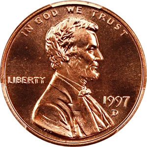 image for: 1997-D 1c PCGS MS68 RD