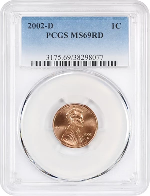 image for: 2002-D 1c PCGS MS69 RD
