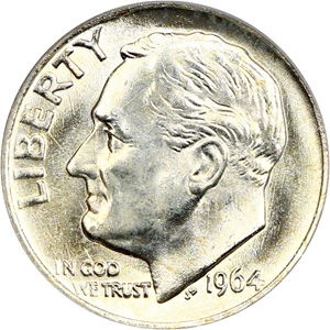 image for: 1964 10c PCGS MS66