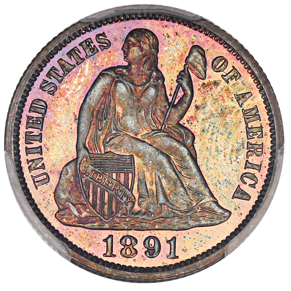 image for: 1891 10c PCGS/CAC Proof 65