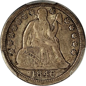image for: 1846 10c PCGS/CAC VF20