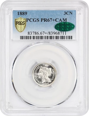 image for: 1889 3cN PCGS/CAC Proof 67+ CAM