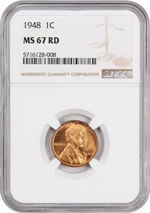 image for: 1948 1c NGC MS67 RD