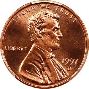 image for: 1997-D 1c PCGS MS68 RD