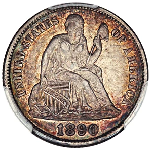 image for: 1890-S 10c PCGS/CAC XF45