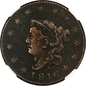 image for: 1816 1c NGC VF Details (Environmental Damage)