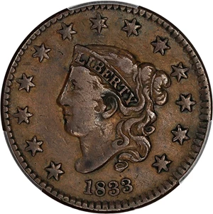 image for: 1833 1c PCGS VF20