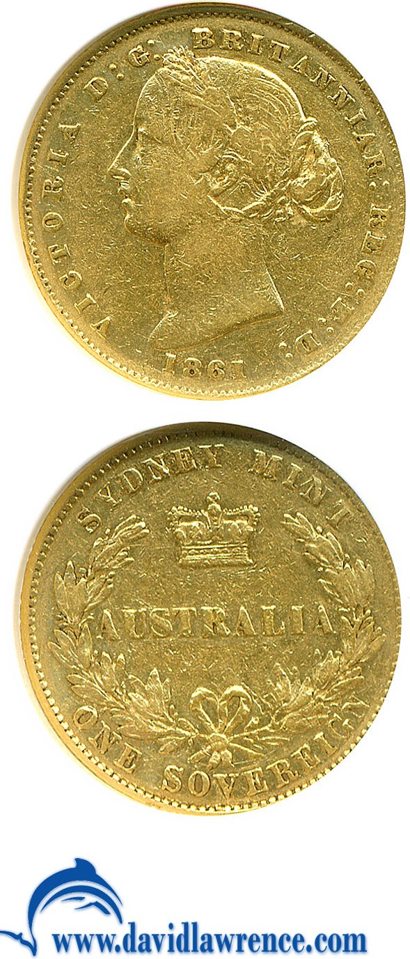 image for: Australia: 1861 Sov  NGC VF25 