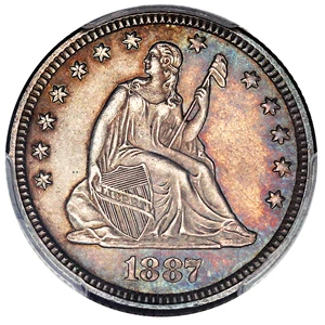 image for: 1887 25c PCGS/CAC MS64