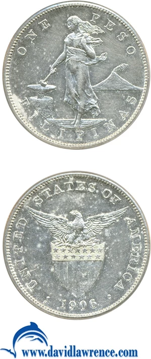 image for: U.S. Philippines: 1906-S Peso NCS AU50