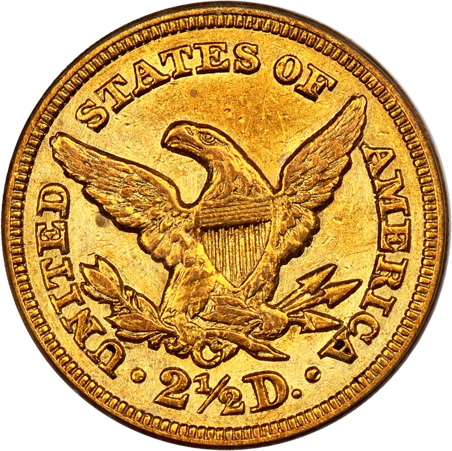 image for: 1849-C $2 1/2 PCGS AU53