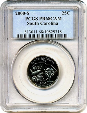image for: 2000-S 25c South Carolina PCGS Proof 68 DCameo