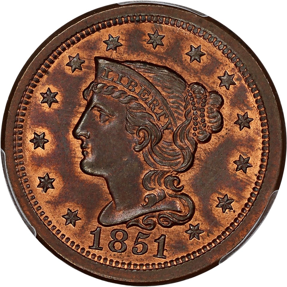 image for: 1851/81 1c PCGS/CAC MS66 RB