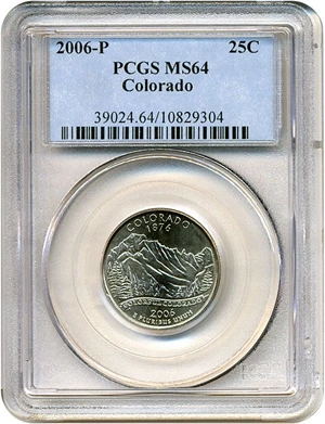 image for: 2006-P 25c Colorado PCGS MS64