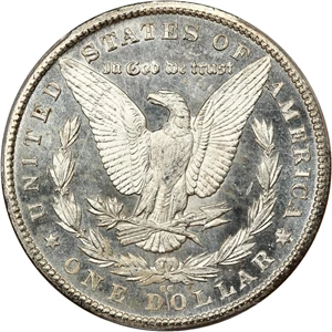 image for: 1880-CC $1 PCGS MS64DMPL (VAM 6, 8/7, Low 7)