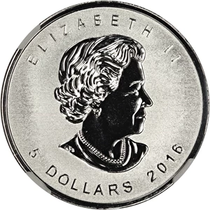 image for: 2016 Maple Leaf $5 NGC Proof 70 (Wolf Privy Reverse Proof, Early Releases)