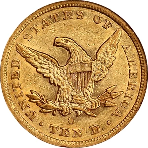 image for: 1860-O $10 NGC AU58