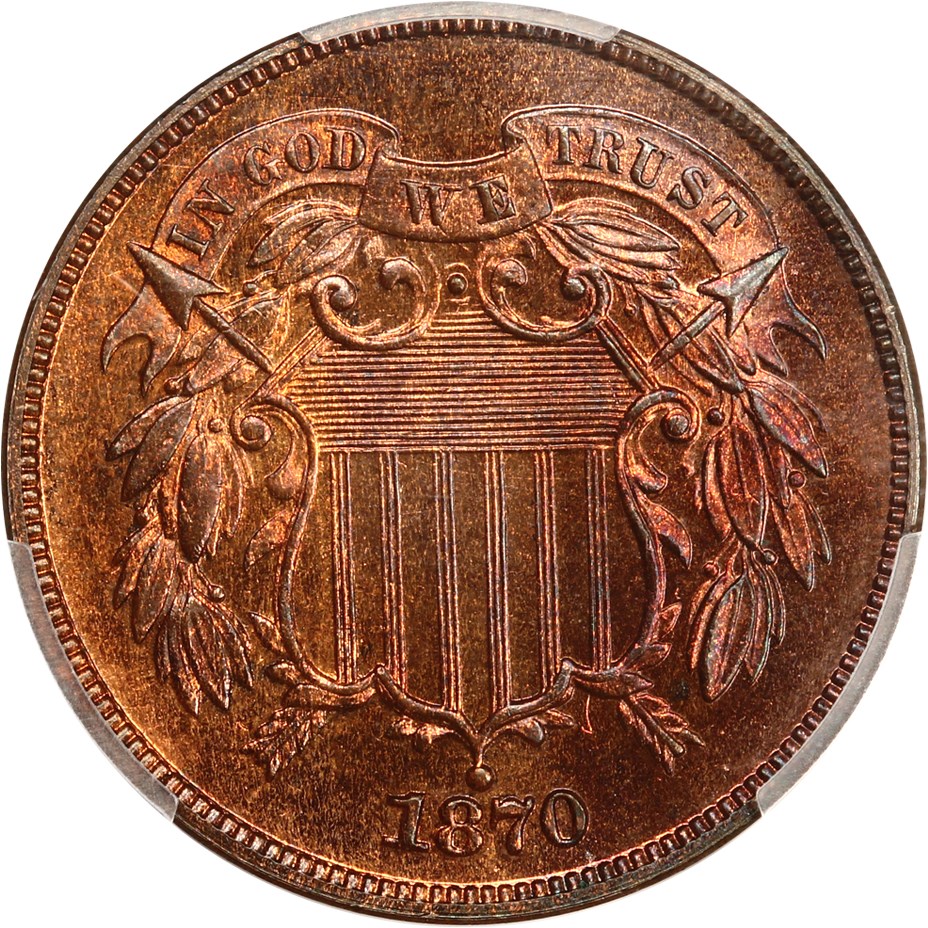 image for: 1870 2c PCGS/CAC Proof 65 RB