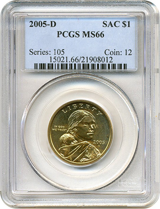 image for: 2005-D Sac $1 PCGS MS66 
