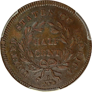 image for: 1795 1/2c PCGS VF35 (Pole, LE, Punc. Date)