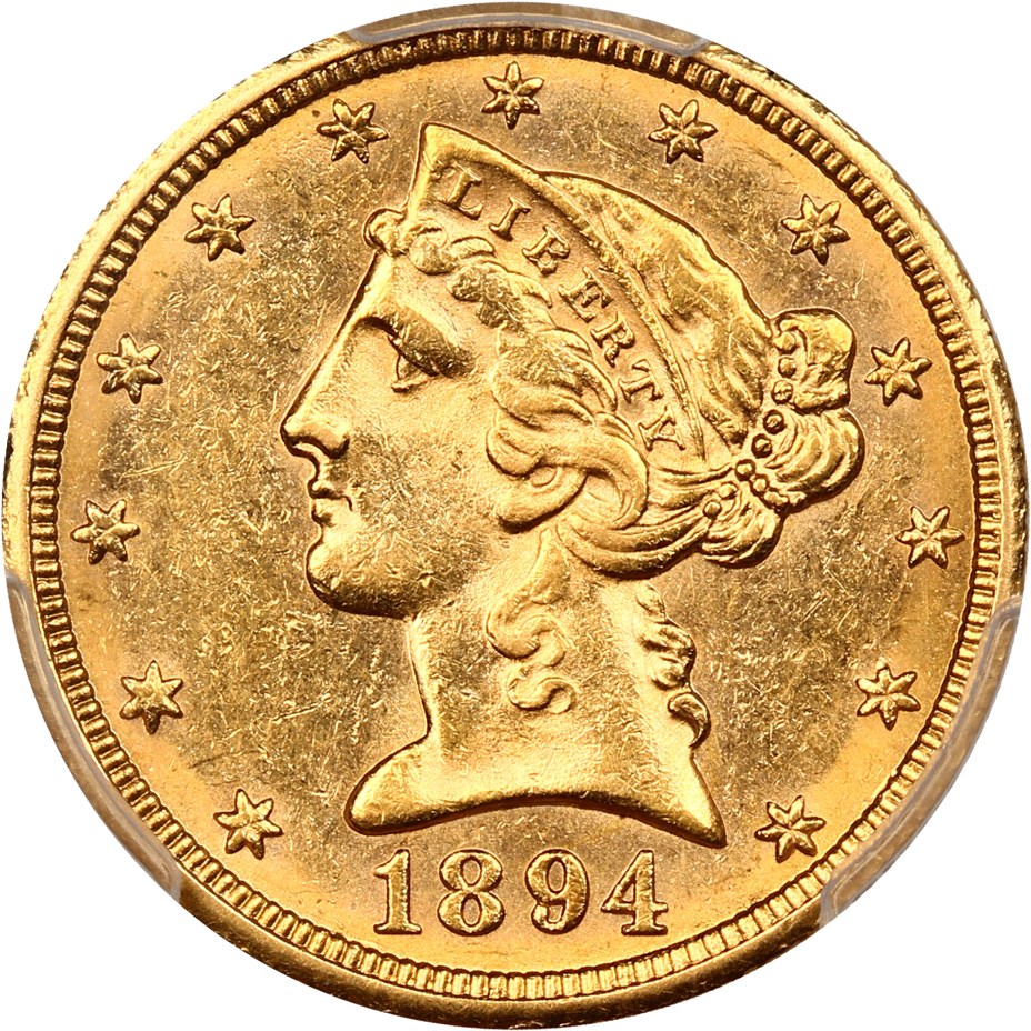 image for: 1894-O $5 PCGS MS61