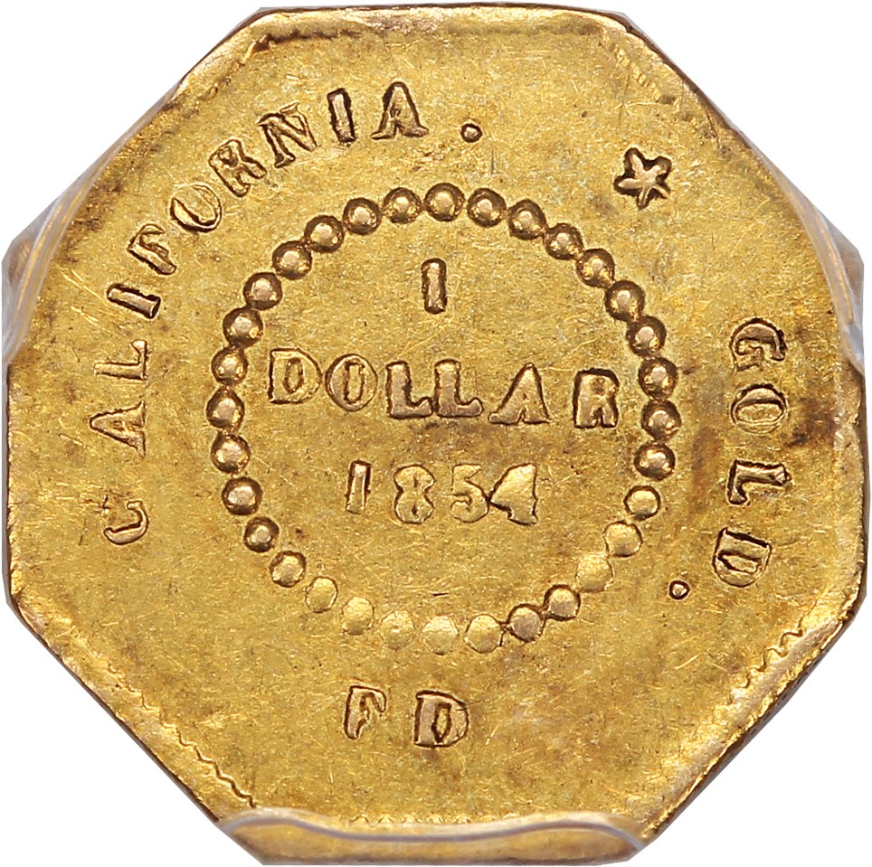 image for: 1854 Cal. Gold $1 PCGS AU55 (BG-510)