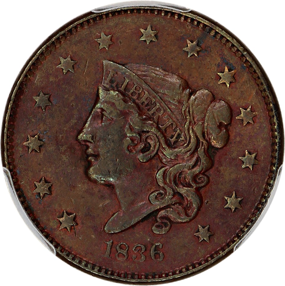 image for: 1836 1c PCGS XF Details (Environmental Damage)