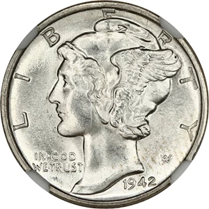 image for: 1942-D 10c NGC MS65