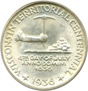 image for: 1936 50c Wisconsin PCGS/CAC MS67