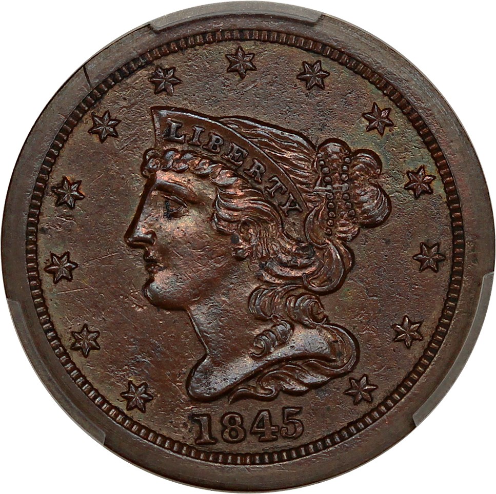 image for: 1845 1/2c PCGS Proof UNC Details (Original, Corrosion Removed)