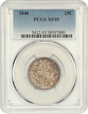 image for: 1848 25c PCGS XF45